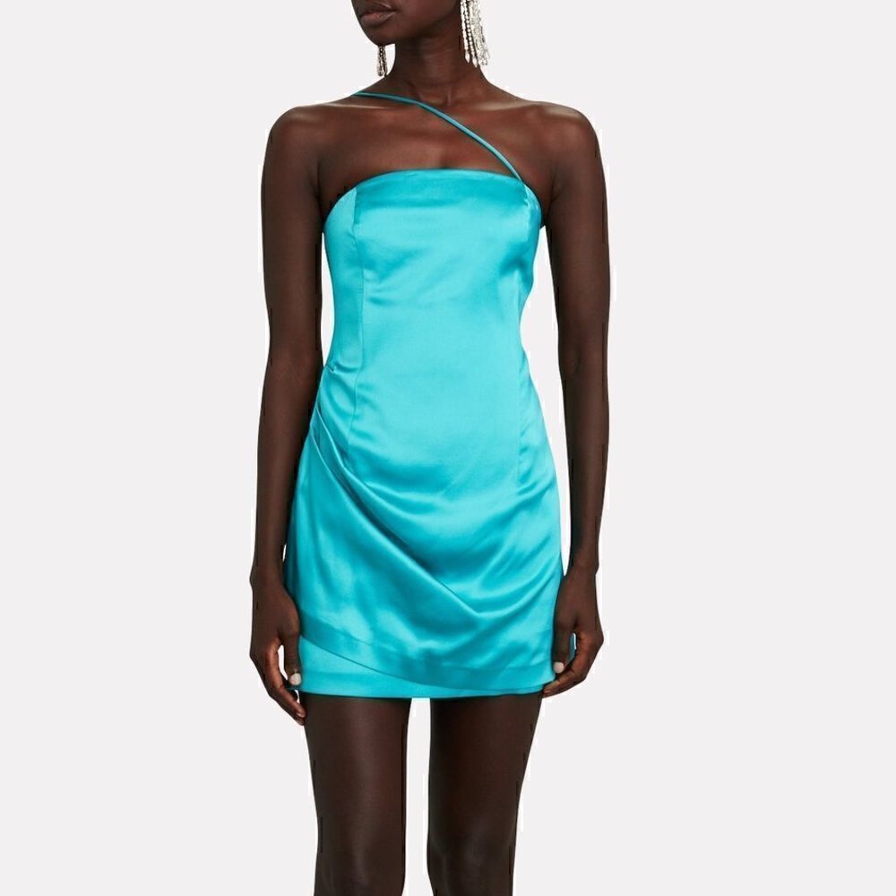 REVOLVE GAUGE81 Teal One Strap Mini Dress